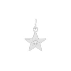 Silver Rhodium Plated Cz Set Star Pendant 