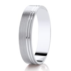 Freja Platinum Light Flat Court Diamond Cut Wedding Ring