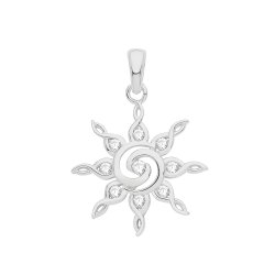 Silver Rhodium Plated Twril Star Pendant 