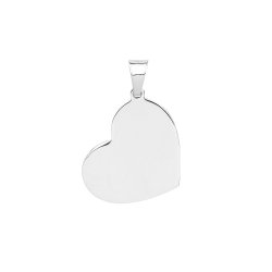 Silver Heart Tag Pendant 