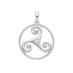 Silver Rhodium Plated Triskelion Pendant 