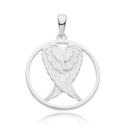 Silver Rhodium Plated Wings Pendant 