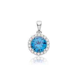 Silver Rhodium Plated Cz Pendant 