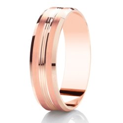 Ines 14ct Rose Gold Light Flat Court Diamond Cut Wedding Ring