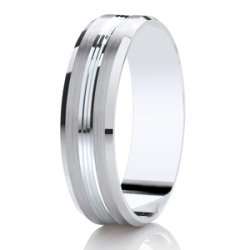 Ines Platinum Light Flat Court Diamond Cut Wedding Ring