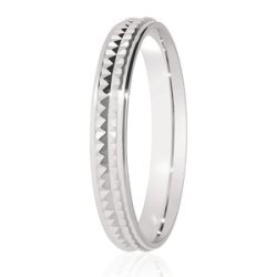 Juliette Platinum Light Flat Court Diamond Cut Wedding Ring