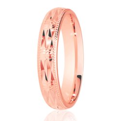 Flora 14ct Rose Gold Light Court Diamond Cut Wedding Ring