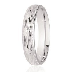 Flora Platinum Light Court Diamond Cut Wedding Ring