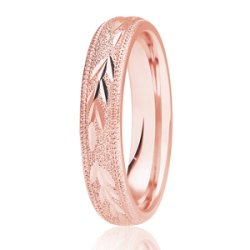Paloma 14ct Rose Gold Light Court Diamond Cut Wedding Ring