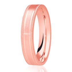 Skye 14ct Rose Gold Light Flat Court Diamond Cut Wedding Ring