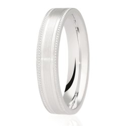 Skye Platinum Light Flat Court Diamond Cut Wedding Ring
