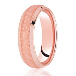 Vienna 14ct Rose Gold Light Court Diamond Cut Wedding Ring