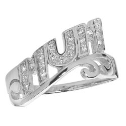 Silver Cz Mum Ring 