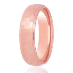 Soleil 14ct Rose Gold Light Court Diamond Cut Wedding Ring