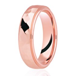 Anoush 14ct Rose Gold Light Court Diamond Cut Wedding Ring