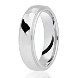 Anoush Platinum Light Court Diamond Cut Wedding Ring