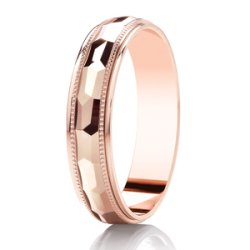 Maris 14ct Rose Gold Light Court Diamond Cut Wedding Ring
