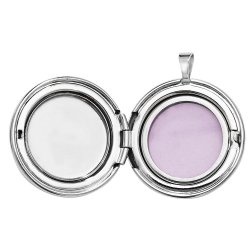 Silver Cremation Engraved Round Locket 