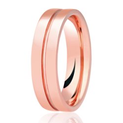 Terra 14ct Rose Gold Light Flat Court Diamond Cut Wedding Ring