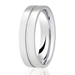 Terra Platinum Light Flat Court Diamond Cut Wedding Ring