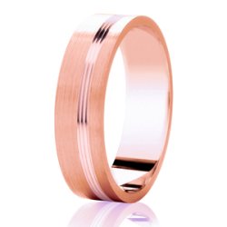 Ceres 14ct Rose Gold Light Flat Court Diamond Cut Wedding Ring