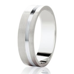 Ceres Platinum Light Flat Court Diamond Cut Wedding Ring