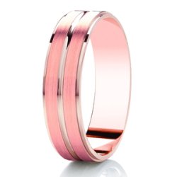 Archer 14ct Rose Gold Light Flat Court Diamond Cut Wedding Ring