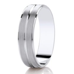 Archer Platinum Light Flat Court Diamond Cut Wedding Ring