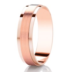 Ambrose 14ct Rose Gold Light Flat Court Diamond Cut Wedding Ring
