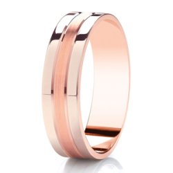 Carpe 14ct Rose Gold Light Flat Court Diamond Cut Wedding Ring