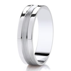 Carpe Platinum Light Flat Court Diamond Cut Wedding Ring