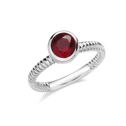 Silver Rhouium Plated Cz Solitaire Ring 