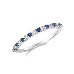Silver Rhouium Plated Cz Eternity Ring 