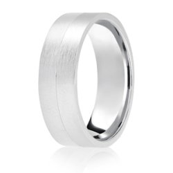 Suki Platinum Light Flat Court Diamond Cut Wedding Ring