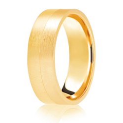 Suki 9ct Yellow Gold Medium Flat Court Diamond Cut Wedding Ring