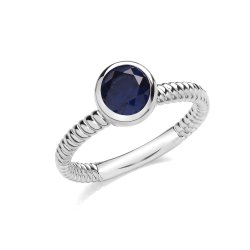 Silver Rhouium Plated Cz Solitaire Ring 