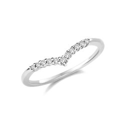 Silver Rhouium Plated Wishbone Ring 