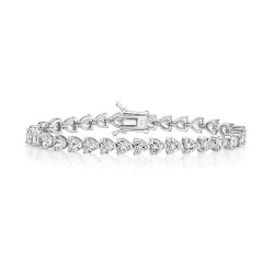 Heart Shape Stone Claw Set Bracelet 