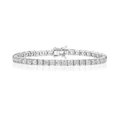 Asscher Cut Stone Claw Set Bracelet 