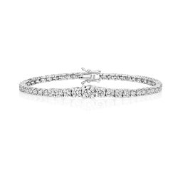 Graduated Round Stone Claw Set Bracelet 
