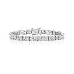 Oval Cut Stone Side By Side Set Claw Bracelet 
