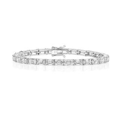 Emerald Cut Stone End Set Claw Bracelet 