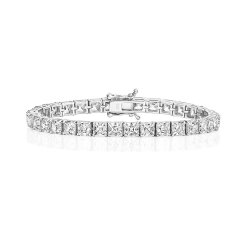 Asscher Cut Stone Claw Set Bracelet 