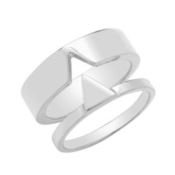 Silver Interlocking Triangle Ring 