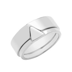 Silver Interlocking Triangle Ring 