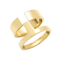 Silver Gold Plated Interlocking Ring 