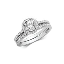 Silver Bridal Cz Set Band & Ring 