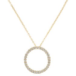 9ct Gold Cz Circle Necklet 