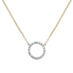 9ct Gold Cz Circle Necklet 