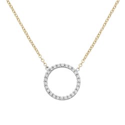 9ct Gold Cz Circle Necklet 